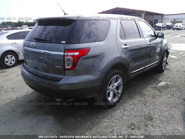 1FM5K8F89EGC48821 - 2014 FORD EXPLORER LIMITED GRAY photo 4