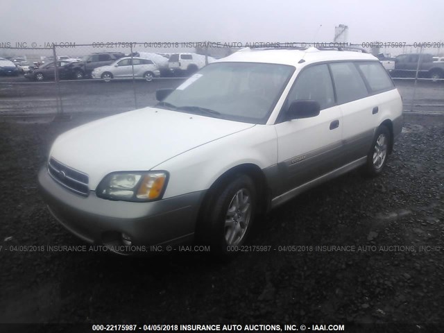 4S3BH6650Y6619259 - 2000 SUBARU LEGACY OUTBACK WHITE photo 2