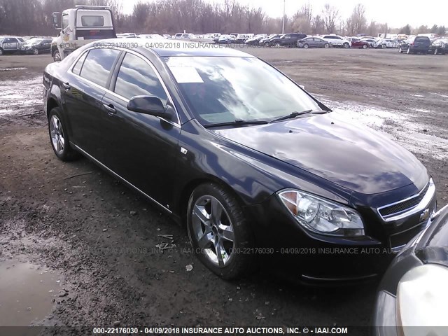 1G1ZH57B984255764 - 2008 CHEVROLET MALIBU 1LT BLACK photo 1