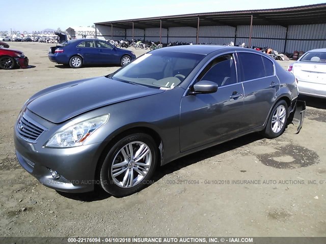 JN1CV6AP2BM507851 - 2011 INFINITI G37 SPORT GRAY photo 2