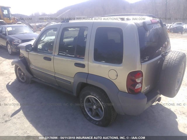 1J4GL48K95W574310 - 2005 JEEP LIBERTY SPORT BEIGE photo 3