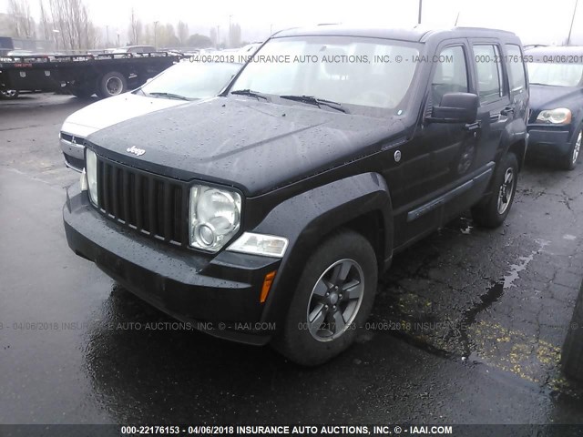 1J8GN28K58W182040 - 2008 JEEP LIBERTY SPORT BLACK photo 2