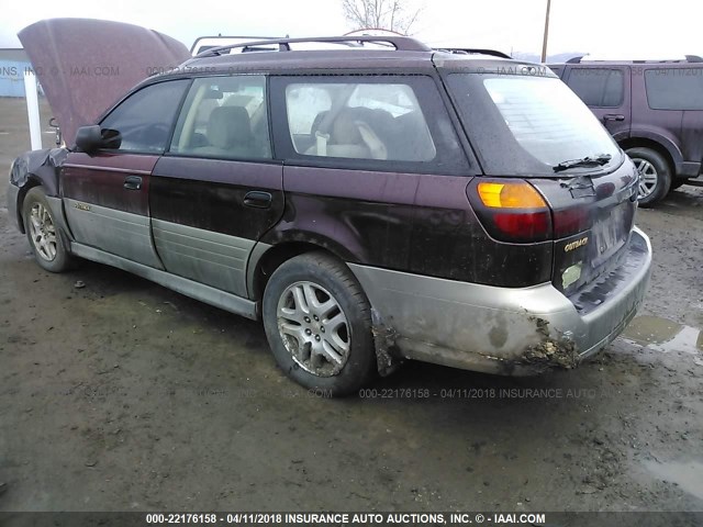 4S3BH6753Y7638946 - 2000 SUBARU LEGACY OUTBACK AWP 栗色 照片 3