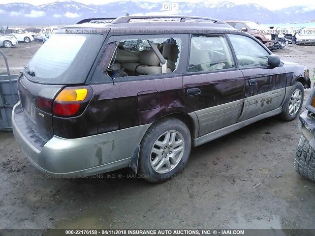 4S3BH6753Y7638946 - 2000 SUBARU LEGACY OUTBACK AWP 栗色 照片 4