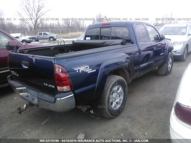 5TEUU42N17Z343643 - 2007 TOYOTA TACOMA ACCESS CAB BLUE photo 4