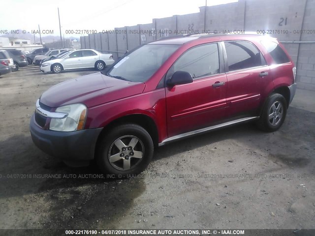 2CNDL13F556156219 - 2005 CHEVROLET EQUINOX LS RED photo 2