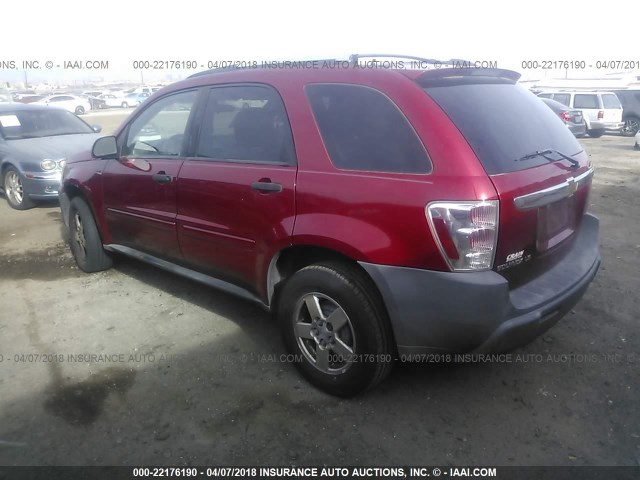 2CNDL13F556156219 - 2005 CHEVROLET EQUINOX LS RED photo 3