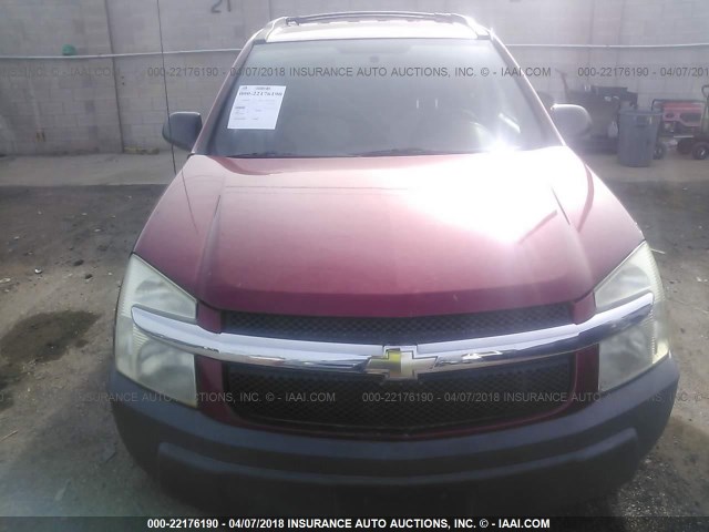 2CNDL13F556156219 - 2005 CHEVROLET EQUINOX LS RED photo 6