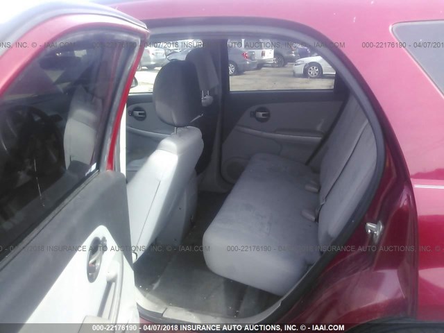 2CNDL13F556156219 - 2005 CHEVROLET EQUINOX LS RED photo 8