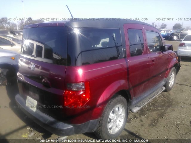 5J6YH187X6L016386 - 2006 HONDA ELEMENT EX RED photo 4