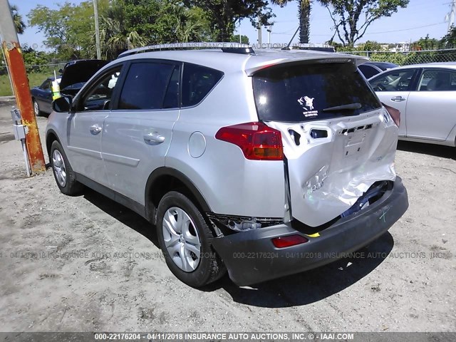 JTMZFREVXD5012275 - 2013 TOYOTA RAV4 LE SILVER photo 3