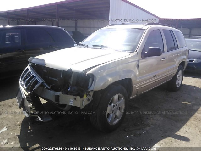 1J4GW58N61C643943 - 2001 JEEP GRAND CHEROKEE LIMITED GOLD photo 2