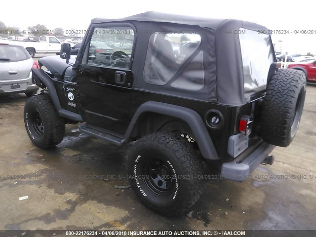 1J4FA49S42P720179 - 2002 JEEP WRANGLER / TJ SPORT BLACK photo 3