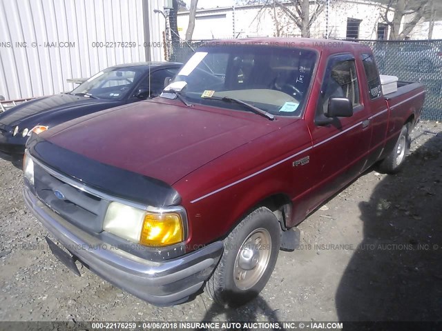 1FTCR14A9VTA86362 - 1997 FORD RANGER SUPER CAB MAROON photo 2