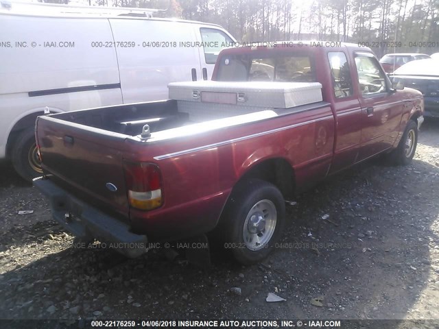 1FTCR14A9VTA86362 - 1997 FORD RANGER SUPER CAB MAROON photo 4