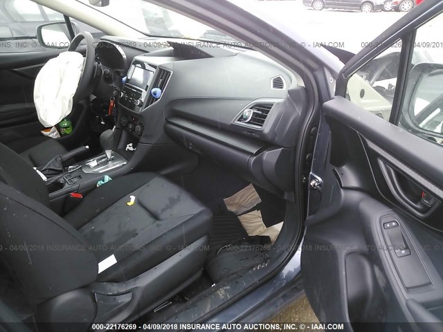 4S3GTAB60H3744513 - 2017 SUBARU IMPREZA PREMIUM GRAY photo 5