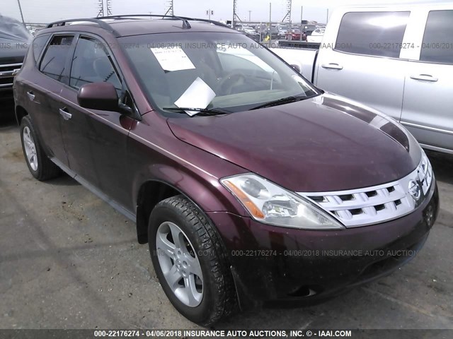 JN8AZ08T45W304255 - 2005 NISSAN MURANO SL/SE/S MAROON photo 1