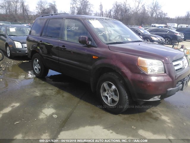 5FNYF18568B043956 - 2008 HONDA PILOT EXL MAROON photo 1