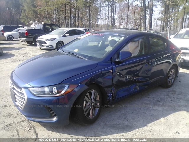 5NPD84LF3HH128538 - 2017 HYUNDAI ELANTRA SE/VALUE/LIMITED BLUE photo 2