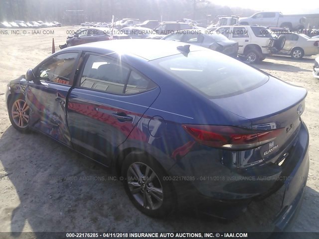 5NPD84LF3HH128538 - 2017 HYUNDAI ELANTRA SE/VALUE/LIMITED BLUE photo 3