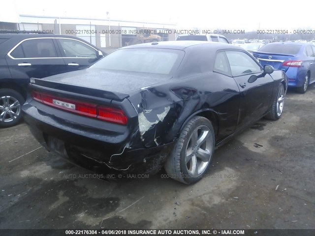 2C3CDYAG8DH612254 - 2013 DODGE CHALLENGER SXT BLACK photo 4