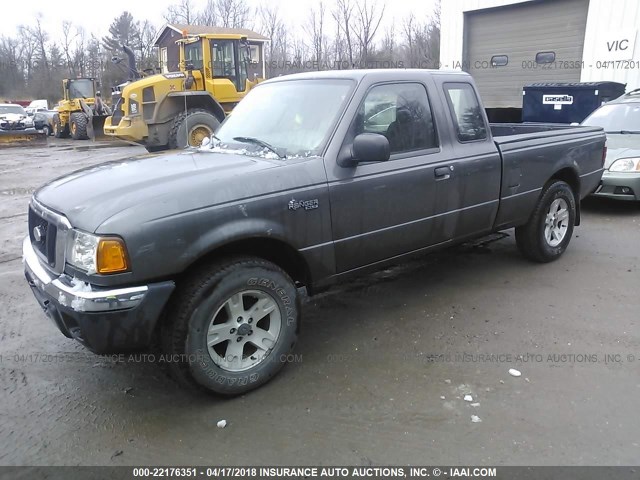 1FTYR15E34TA11341 - 2004 FORD RANGER SUPER CAB GRAY photo 2