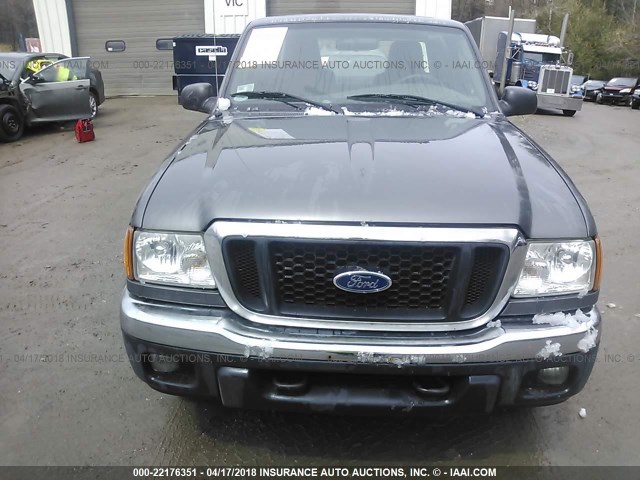 1FTYR15E34TA11341 - 2004 FORD RANGER SUPER CAB GRAY photo 6