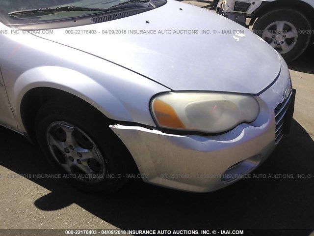 1C3EL46X74N415824 - 2004 CHRYSLER SEBRING LX SILVER photo 6