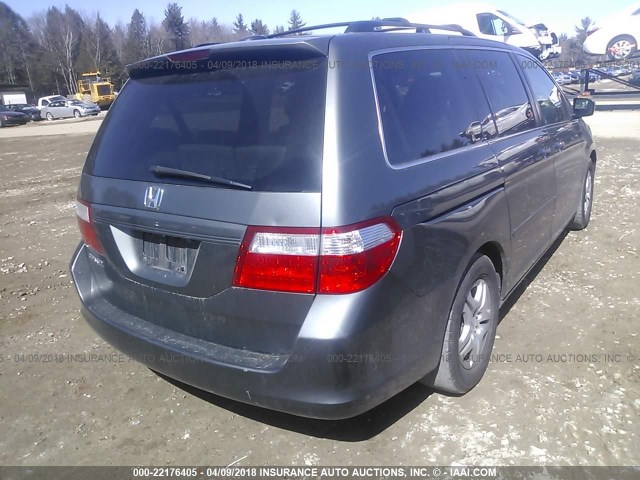 5FNRL38707B120782 - 2007 HONDA ODYSSEY EXL ნაცრისფერი ფოტო 4