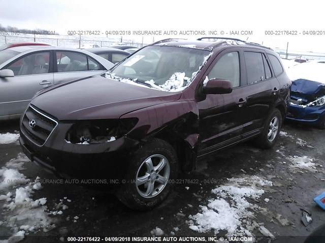 5NMSG13D27H120613 - 2007 HYUNDAI SANTA FE GLS MAROON photo 2