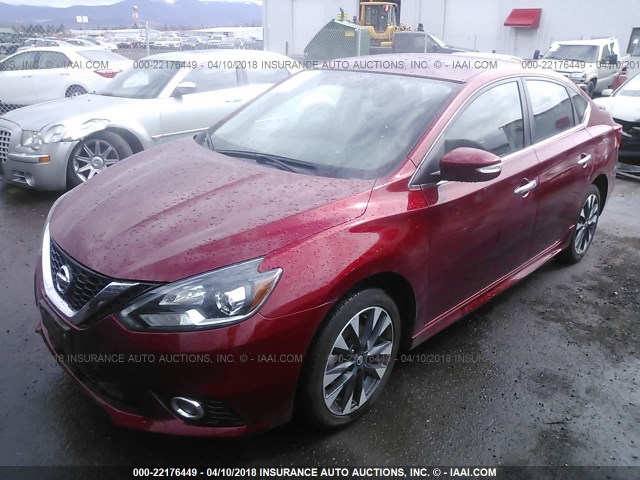 3N1AB7AP4JY216608 - 2018 NISSAN SENTRA S/SV/SR/SL RED photo 2