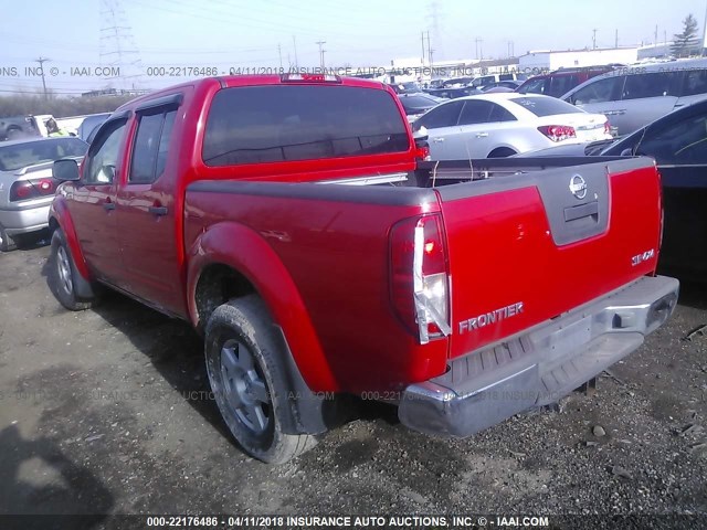 1N6AD07W85C446970 - 2005 NISSAN FRONTIER CREW CAB LE/SE/OFF ROAD RED photo 3