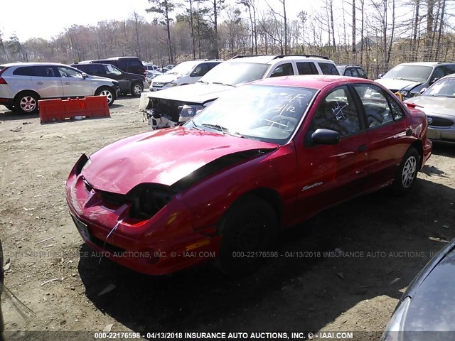 1G2JB524917391352 - 2001 PONTIAC SUNFIRE SE RED photo 2