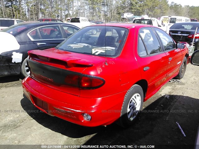 1G2JB524917391352 - 2001 PONTIAC SUNFIRE SE RED photo 4