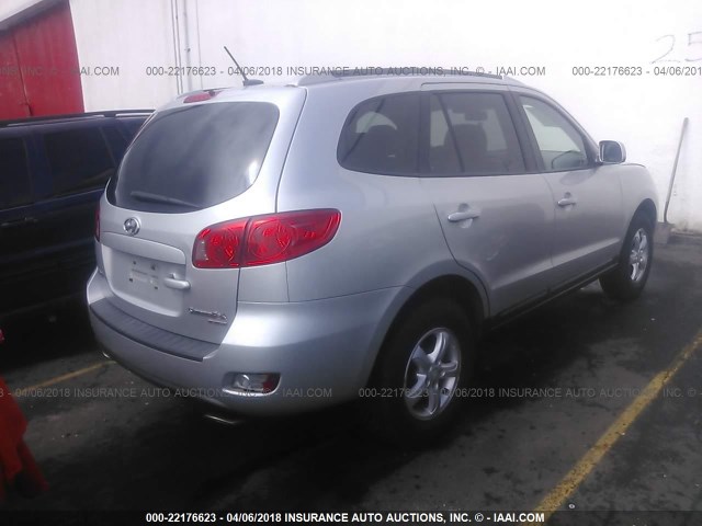 5NMSG73D87H065068 - 2007 HYUNDAI SANTA FE GLS SILVER photo 4