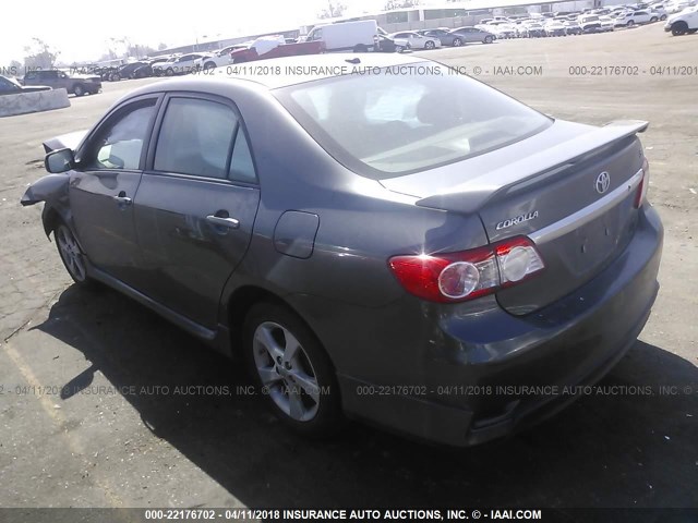 2T1BU4EEXBC704899 - 2011 TOYOTA COROLLA S/LE GRAY photo 3