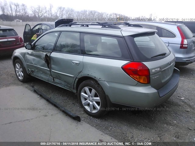 4S4BP61C467337900 - 2006 SUBARU LEGACY OUTBACK 2.5I GREEN photo 3