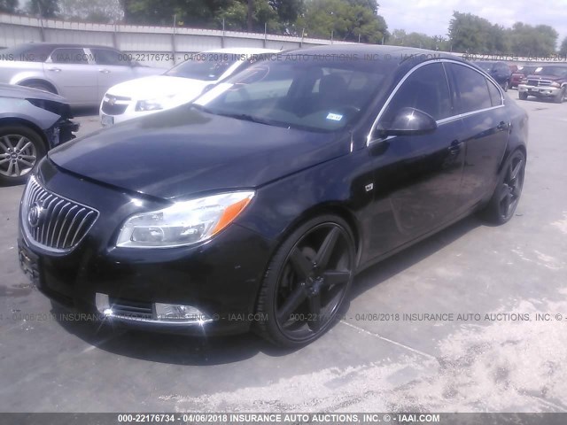 W04GT5GC6B1035863 - 2011 BUICK REGAL CXL BLACK photo 2