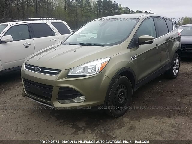 1FMCU9H95DUC87144 - 2013 FORD ESCAPE SEL TAN photo 2