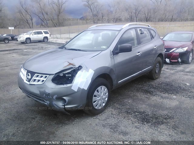 JN8AS5MT0EW622137 - 2014 NISSAN ROGUE SELECT S GRAY photo 2