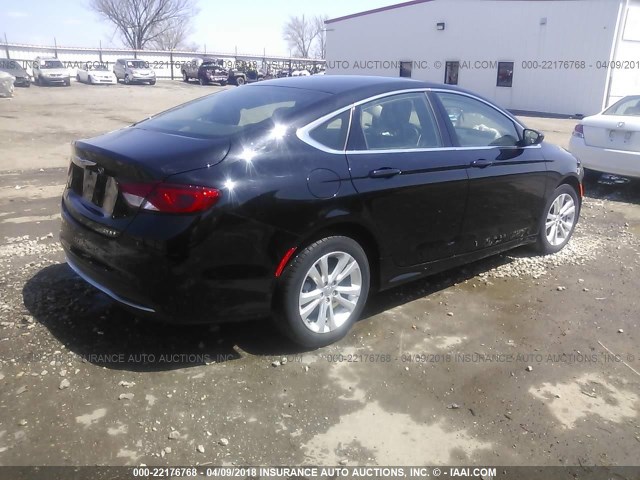 1C3CCCAB5FN578276 - 2015 CHRYSLER 200 LIMITED BLACK photo 4