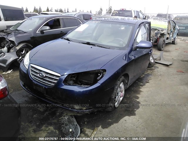 KMHDU46D19U754405 - 2009 HYUNDAI ELANTRA GLS/SE BLUE photo 2