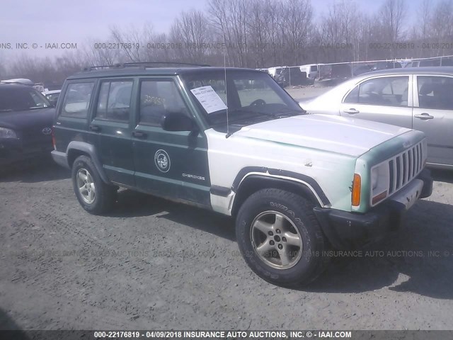 1J4FF28S5YL251594 - 2000 JEEP CHEROKEE SE GREEN photo 1