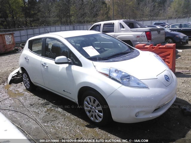 1N4AZ0CP9FC334768 - 2015 NISSAN LEAF S/SV/SL WHITE photo 1