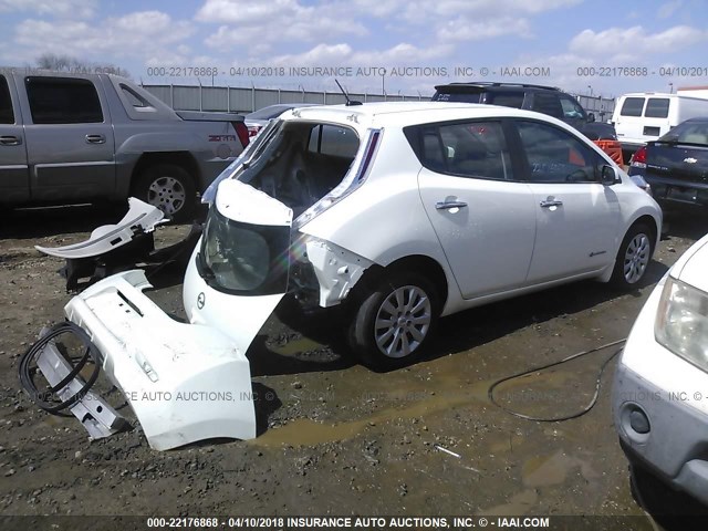 1N4AZ0CP9FC334768 - 2015 NISSAN LEAF S/SV/SL WHITE photo 4