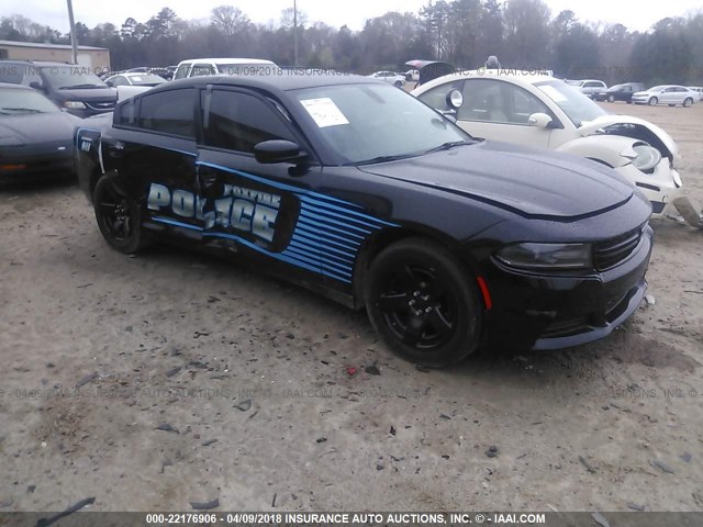 2C3CDXAT7FH890654 - 2015 DODGE CHARGER POLICE BLACK photo 1