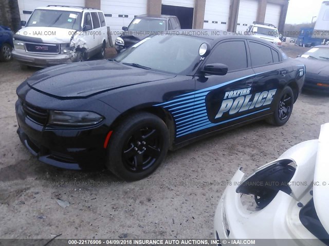 2C3CDXAT7FH890654 - 2015 DODGE CHARGER POLICE BLACK photo 2