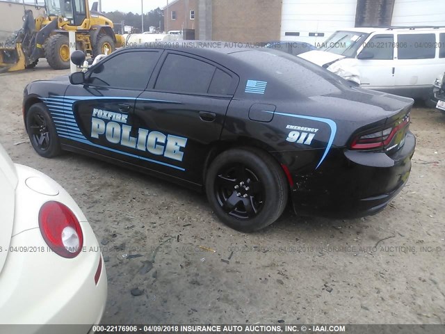 2C3CDXAT7FH890654 - 2015 DODGE CHARGER POLICE BLACK photo 3