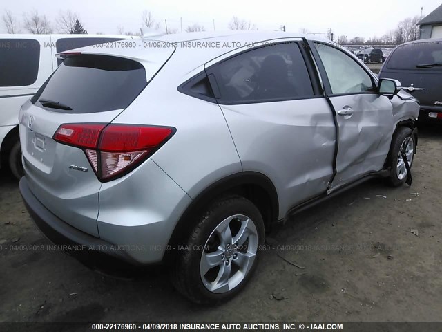 3CZRU6H50GM732418 - 2016 HONDA HR-V EX SILVER photo 4