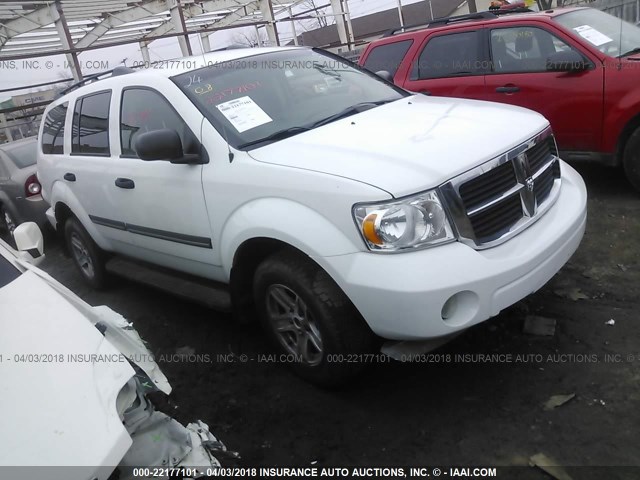 1D8HB48N78F109912 - 2008 DODGE DURANGO SLT WHITE photo 1